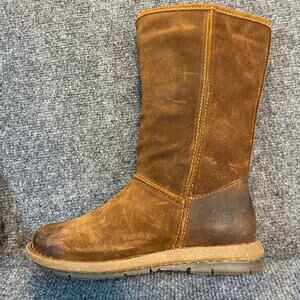 New Born Salee Womens 6 Distressed Brown Suede Leather Mid Calf Boots Comfort